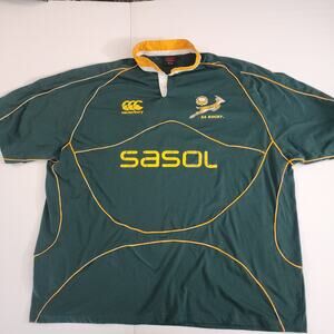 VTG Canterbury South Africa Springboks Rugby Shirt Jersey Green Sasol Men's 4XL